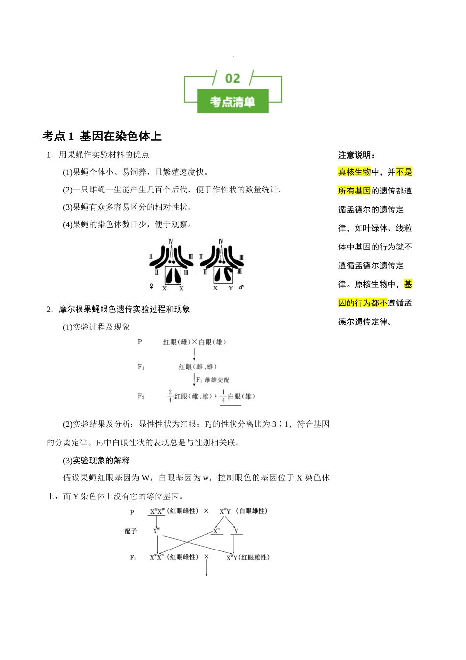 知识清单13 伴性遗传和人类遗传病(4大考点+6个易错点).docx_第2页