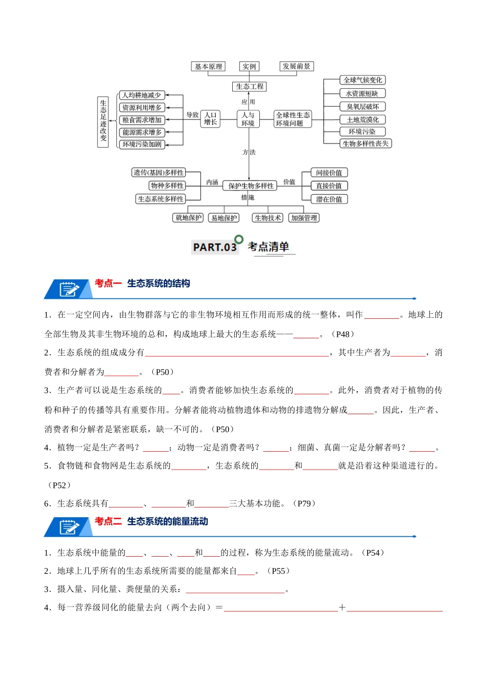 知识清单19 生态系统与生态环境的保护(原卷版).docx_第2页