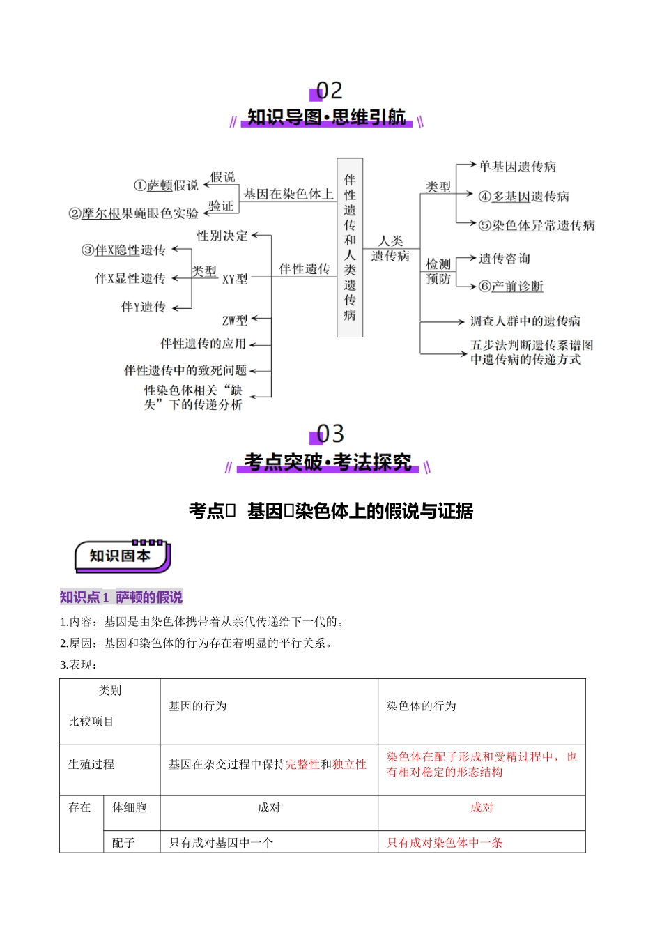 第17讲 伴性遗传和人类遗传病(讲义)(教师版).docx_第3页