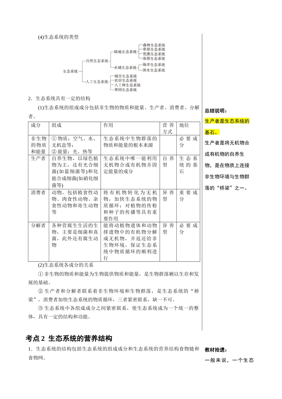 知识清单29 生态系统的结构(2大考点+5个易错点).docx_第2页