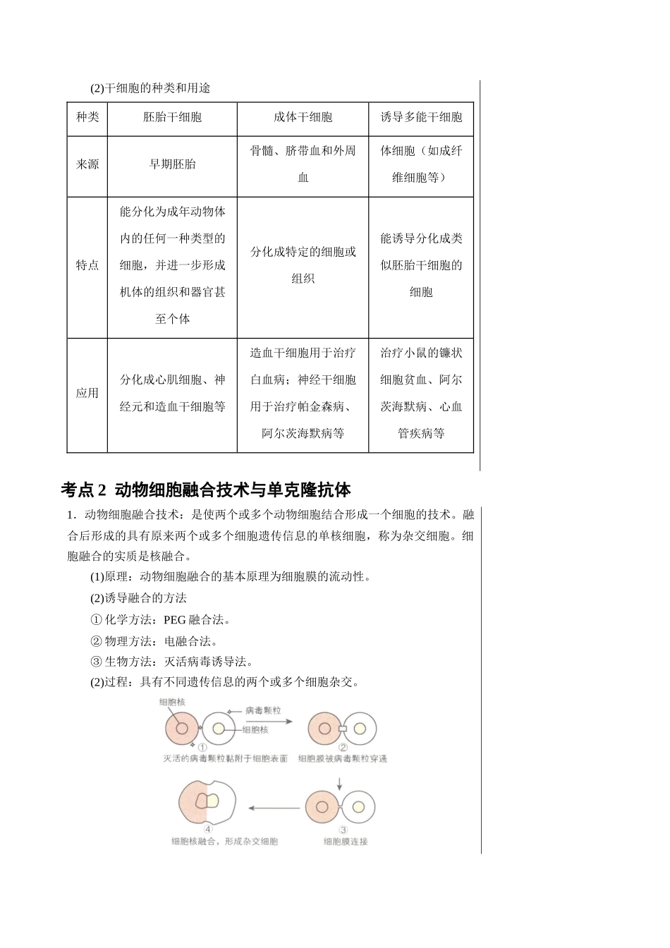 知识清单35 动物细胞工程(3大考点+3个易错点).docx_第3页