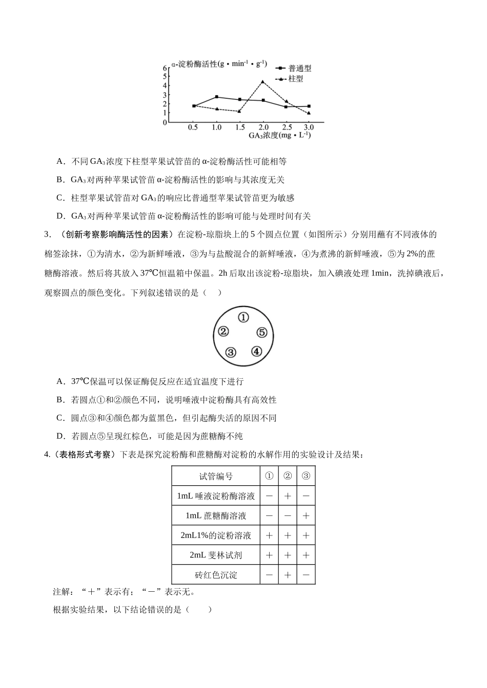 重难点02 酶的相关实验（原卷版）.docx_第3页