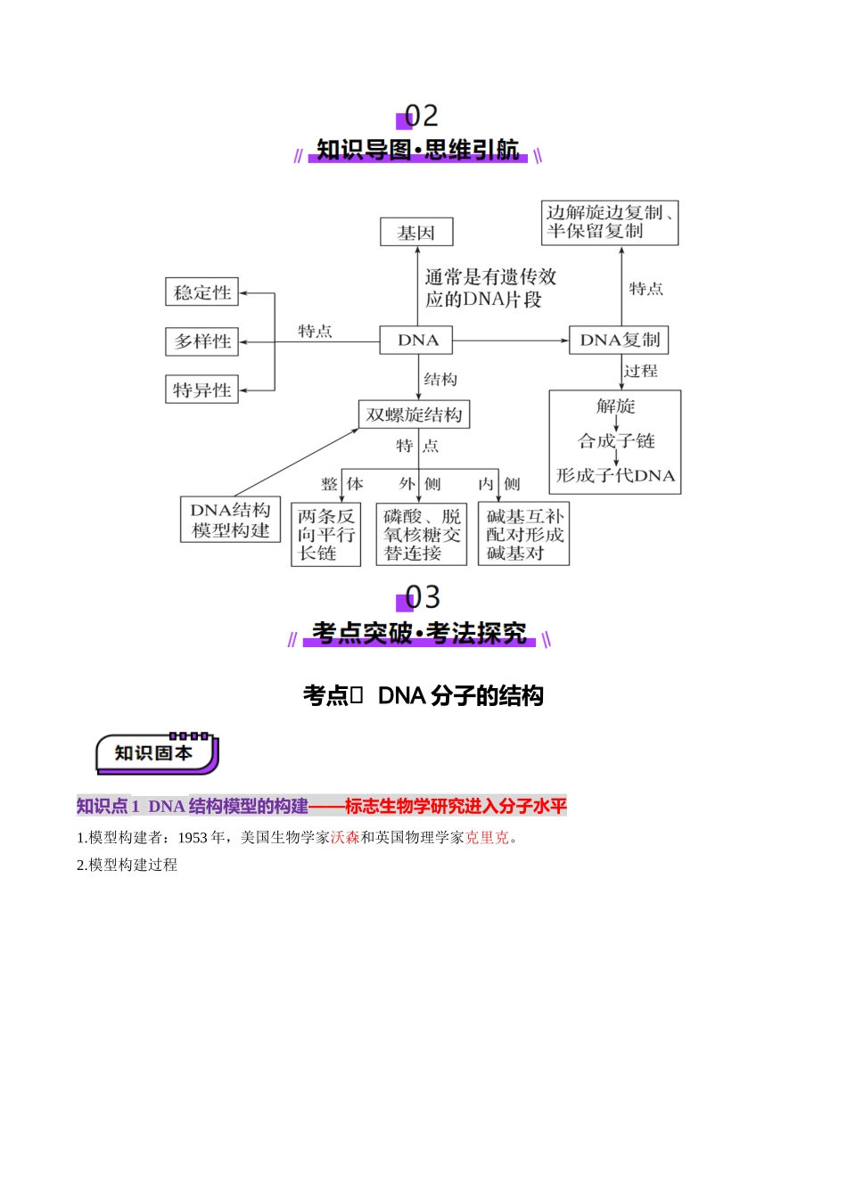 第20讲 DNA分子的结构、复制与基因的本质（讲义）（教师版）.docx_第3页
