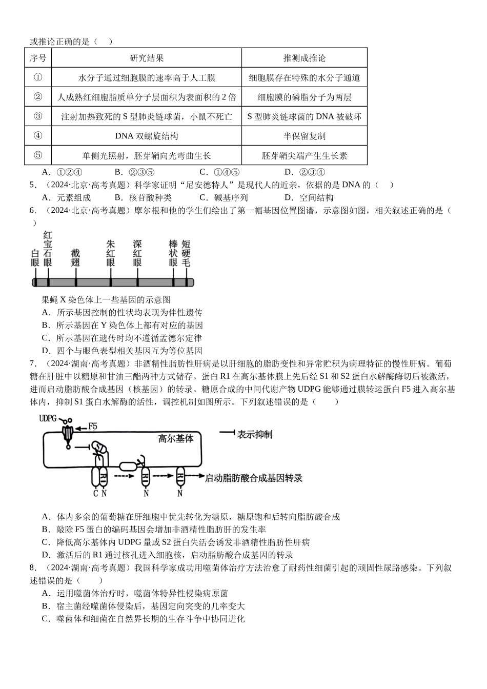 专练05 遗传的分子基础(50题)(学生版).docx_第2页