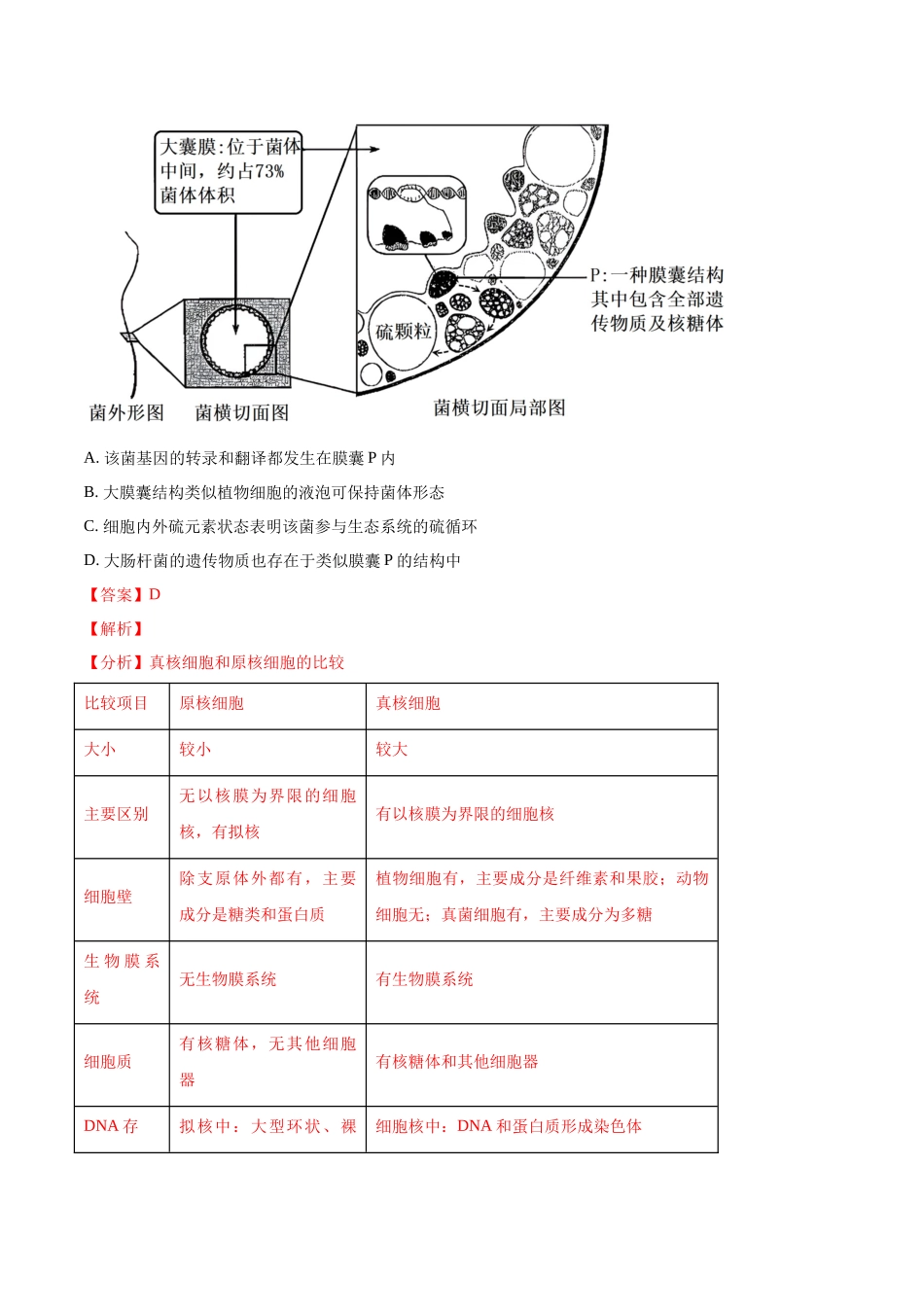 专题01 细胞的分子组成、结构和物质运输(解析版).docx_第2页