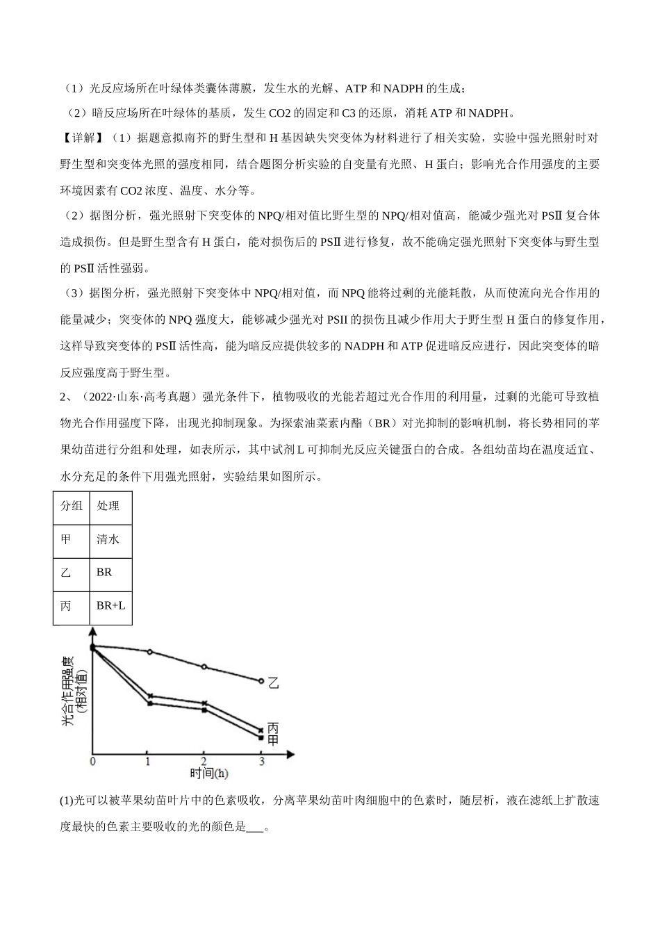 专题01 分子与细胞模块（山东卷）（解析版）.docx_第2页