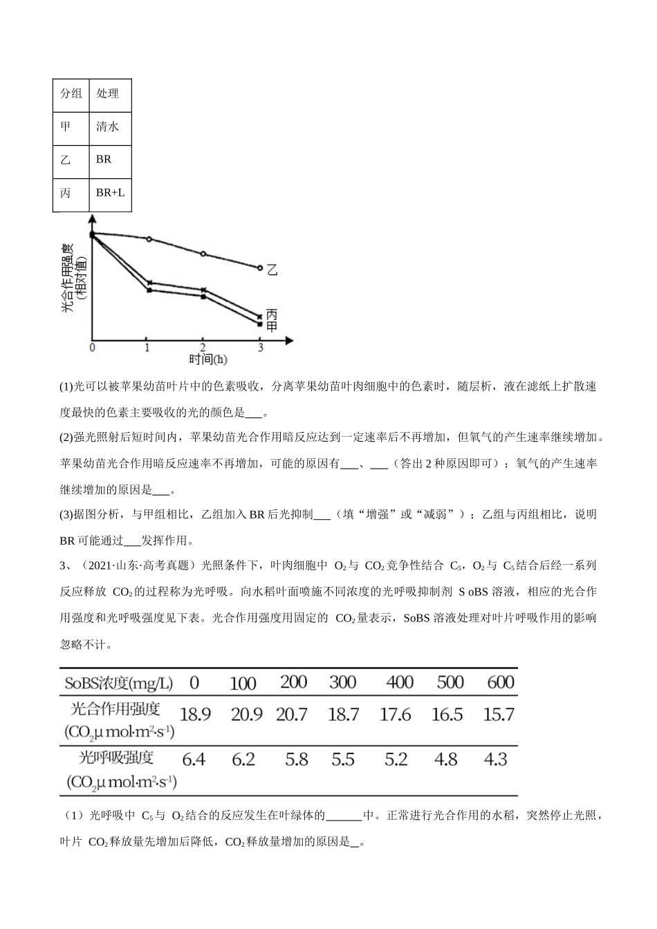 专题01 分子与细胞模块(山东卷)(原卷版).docx_第2页