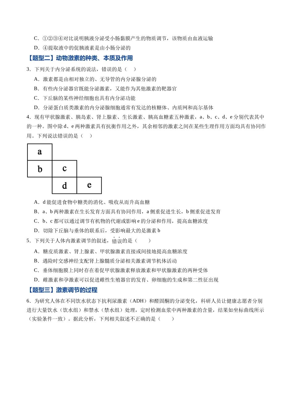 第24讲 体液调节(专项训练)(黑吉辽蒙专用)(学生版).docx_第2页