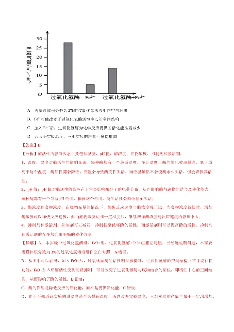 专题02 酶、物质出入细胞 、细胞呼吸(教师版) .docx_第2页