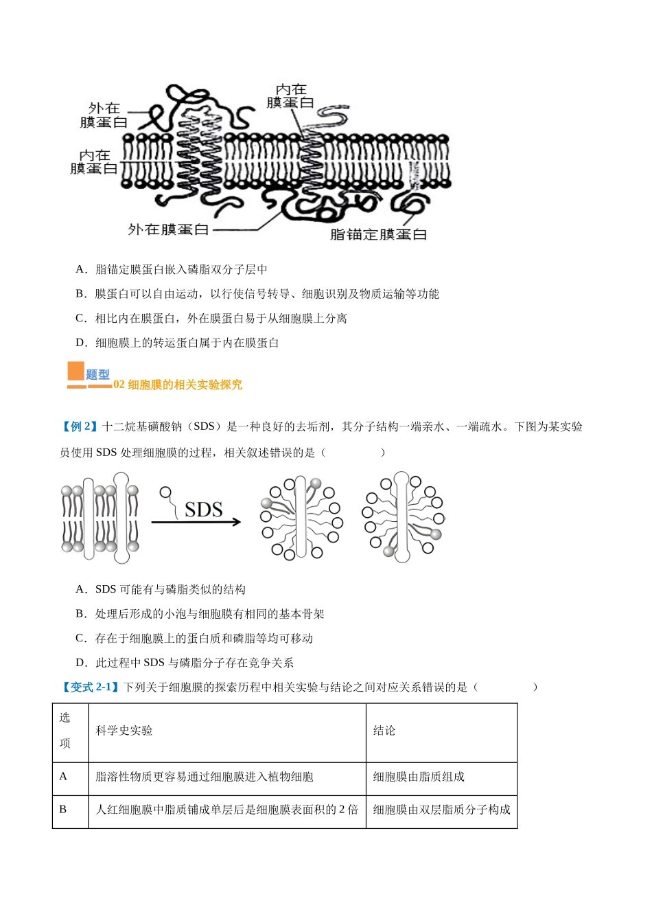 专题02 细胞的基本结构（9大题型）（学生版）.docx_第2页