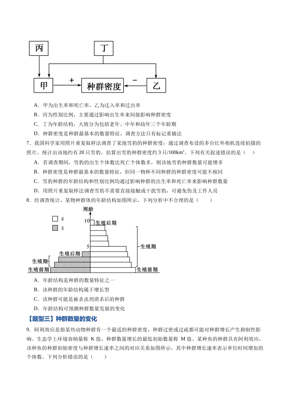 第29讲 种群(专项训练)(黑吉辽蒙专用)(学生版).docx_第3页