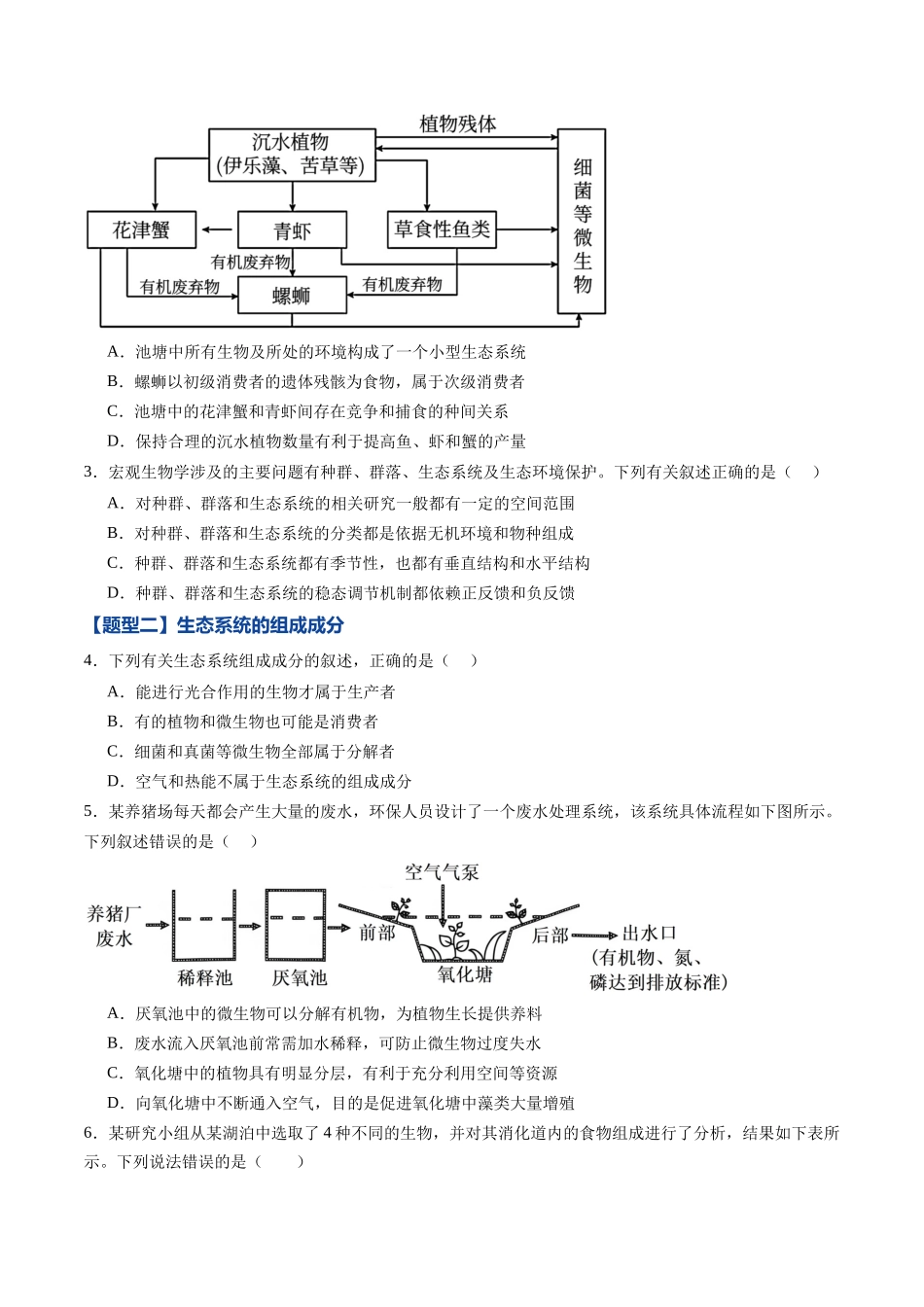 第31讲 生态系统的结构(专项训练)(黑吉辽蒙专用)(学生版).docx_第2页