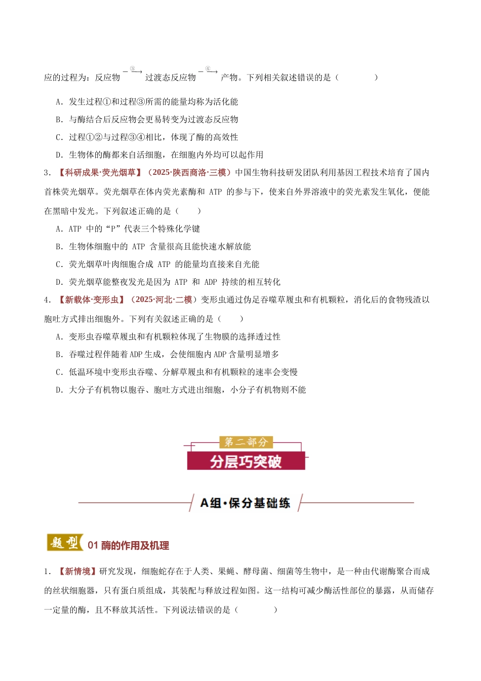 专题03 酶和ATP （专题专练）（全国通用）（学生版）.docx_第2页