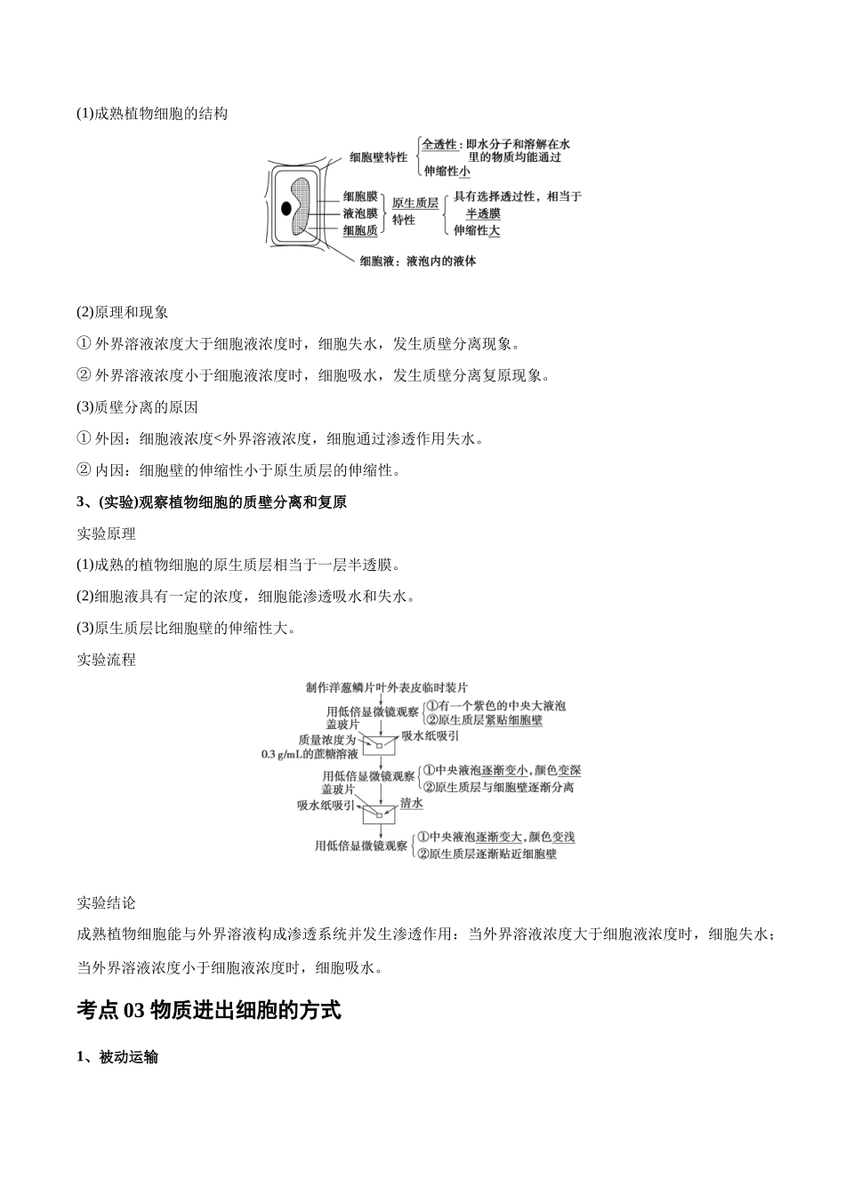专题03 细胞的物质输入与输出（学生版）.docx_第2页