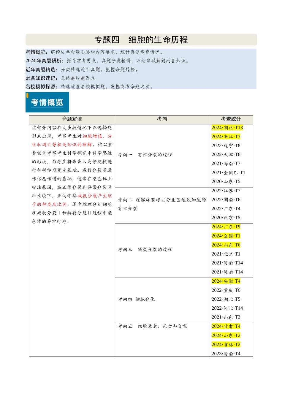 专题04 细胞的生命历程-(新高考通用)(教师版).docx_第1页