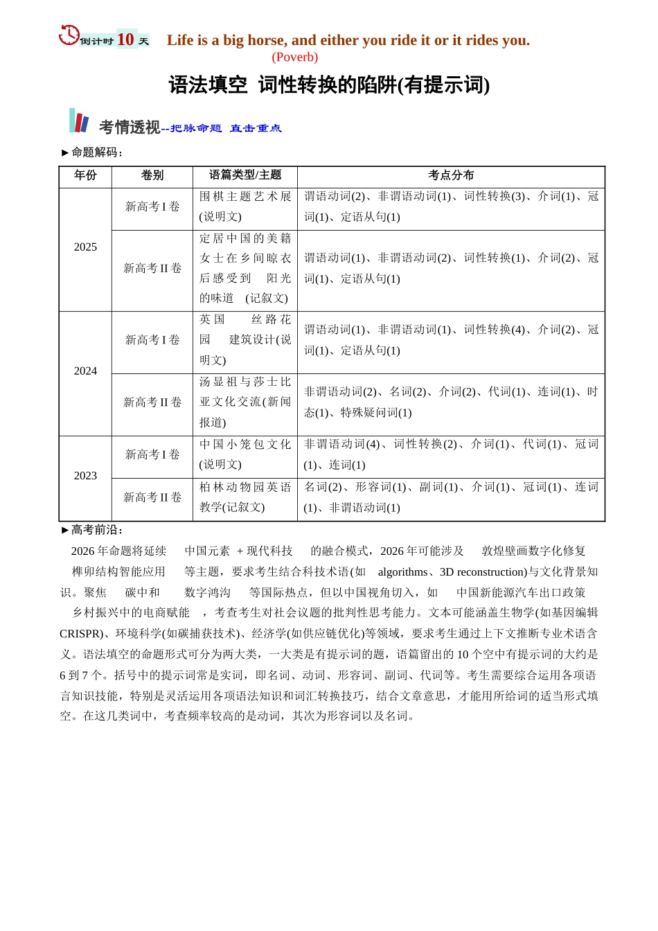 2026年高考英语考前20天冲刺讲义(三)(解析版).docx_第2页