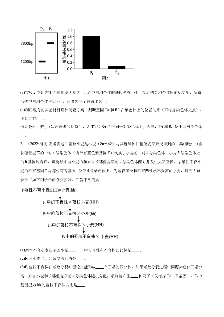 专题04 遗传规律的应用（河北卷）（原卷版）.docx_第2页