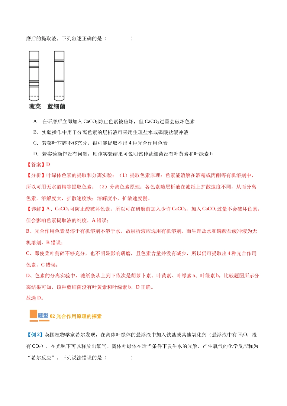 专题05 光合作用（9大题型）（教师版）.docx_第3页