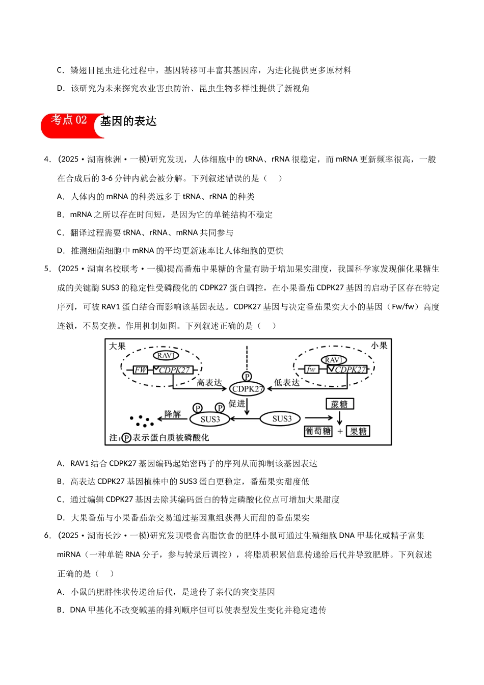 专题05 基因的本质和表达(学生版).docx_第2页