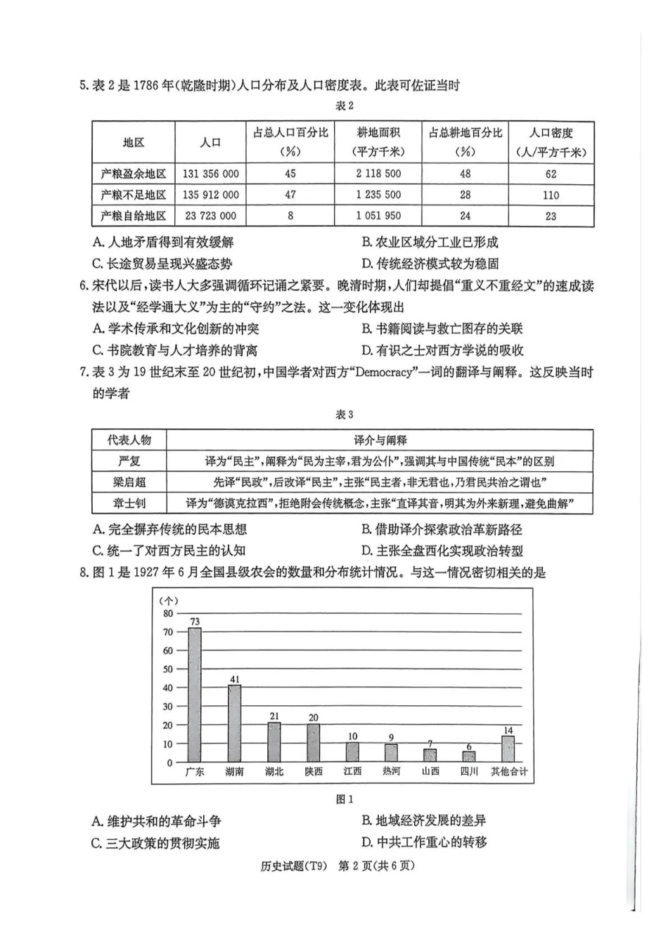 历史湖南湖南师范大学附属中学2025-2026学年高三下学期5月模拟卷(二)(湖南师大附中二模)暨月考卷九(5.9-5.10).pdf_第2页
