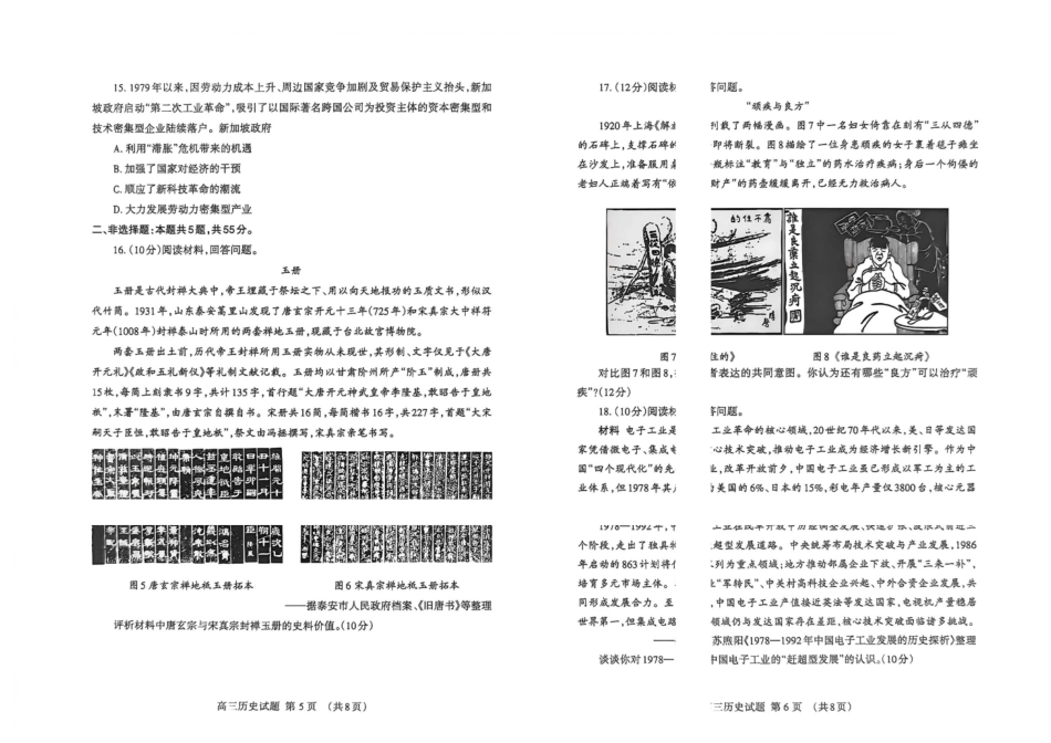 历史山东泰安市2026届高三年级下学期四轮检测(泰安高三四模)(5.18-5.19).pdf_第3页