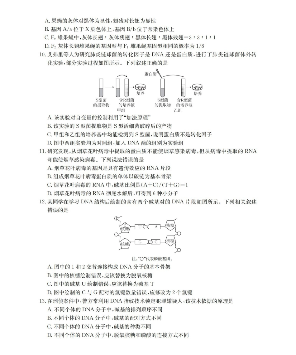 生物云南部分学校金太阳2025-2026学年高一下学期4月联考(4.28-4.29)(1).pdf_第3页