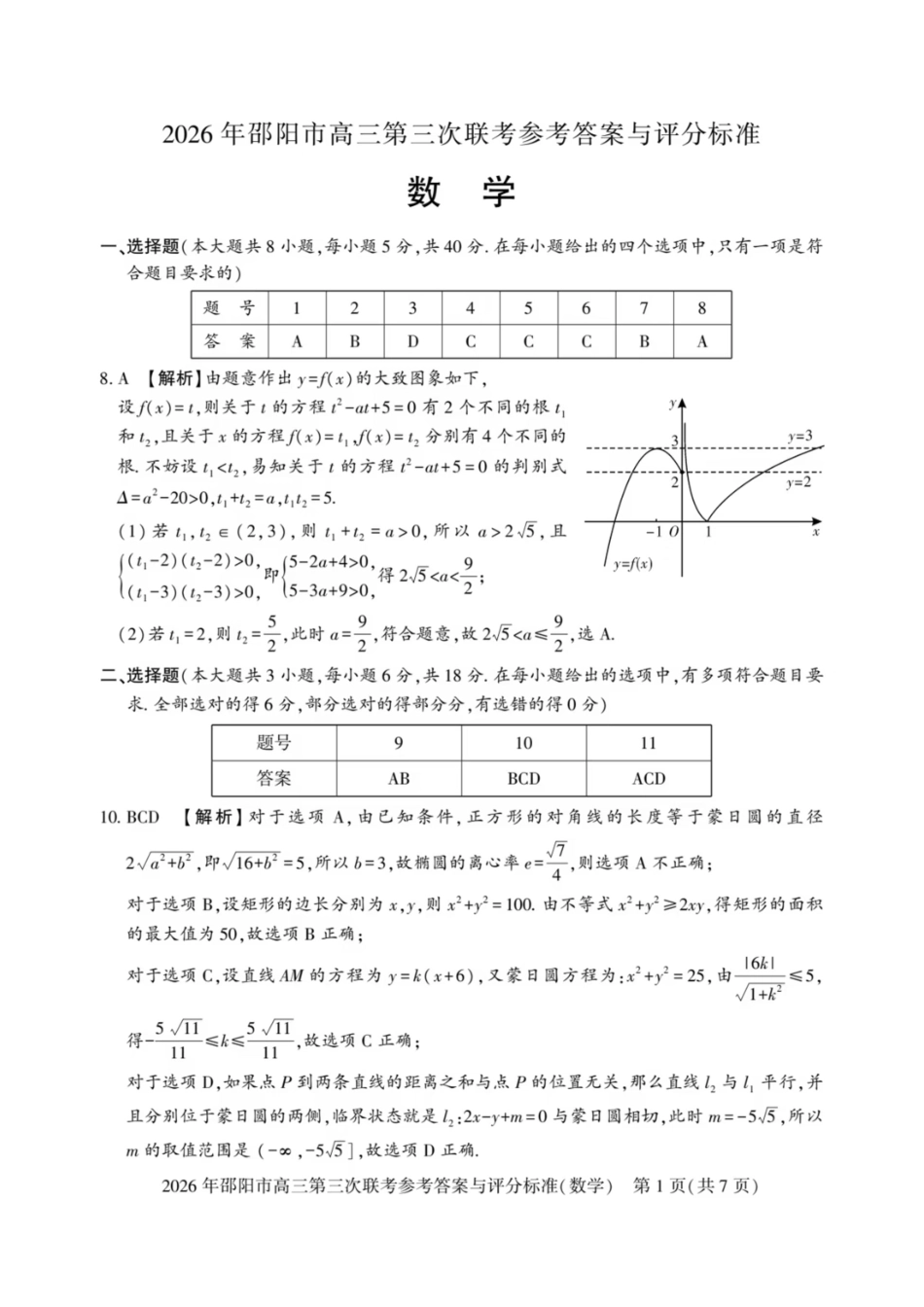 数学湖南邵阳市2026年(届)高三南京第三次联考暨考前预测模拟(邵阳高三三模)(5.16-5.18)(1).pdf_第1页