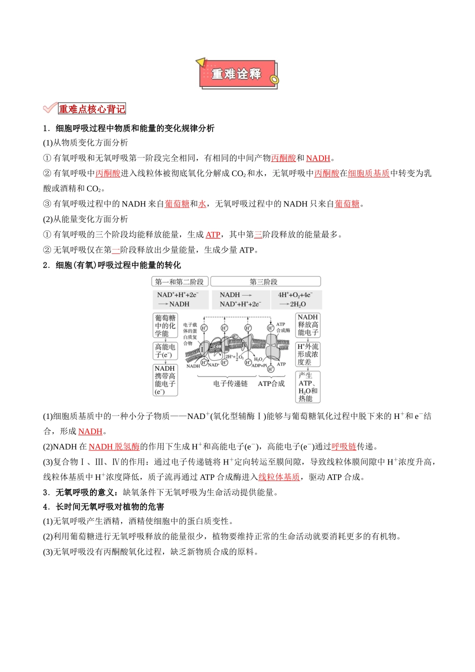专题05 细胞呼吸的原理和应用(解析版).docx_第2页