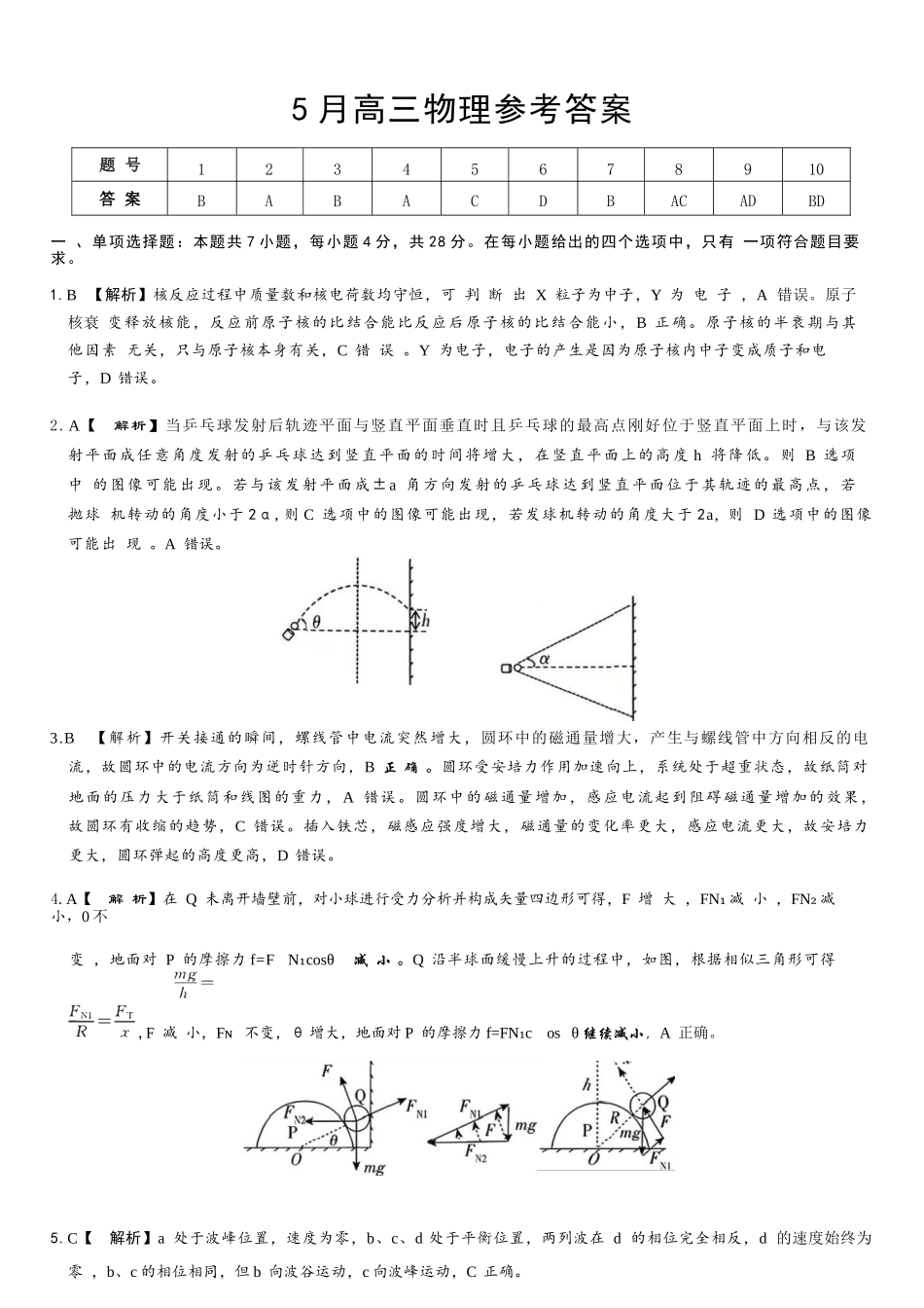 物理河南湘豫名校联盟2026年5月高三年级模拟联考(5.20-5.21)(1).docx_第1页
