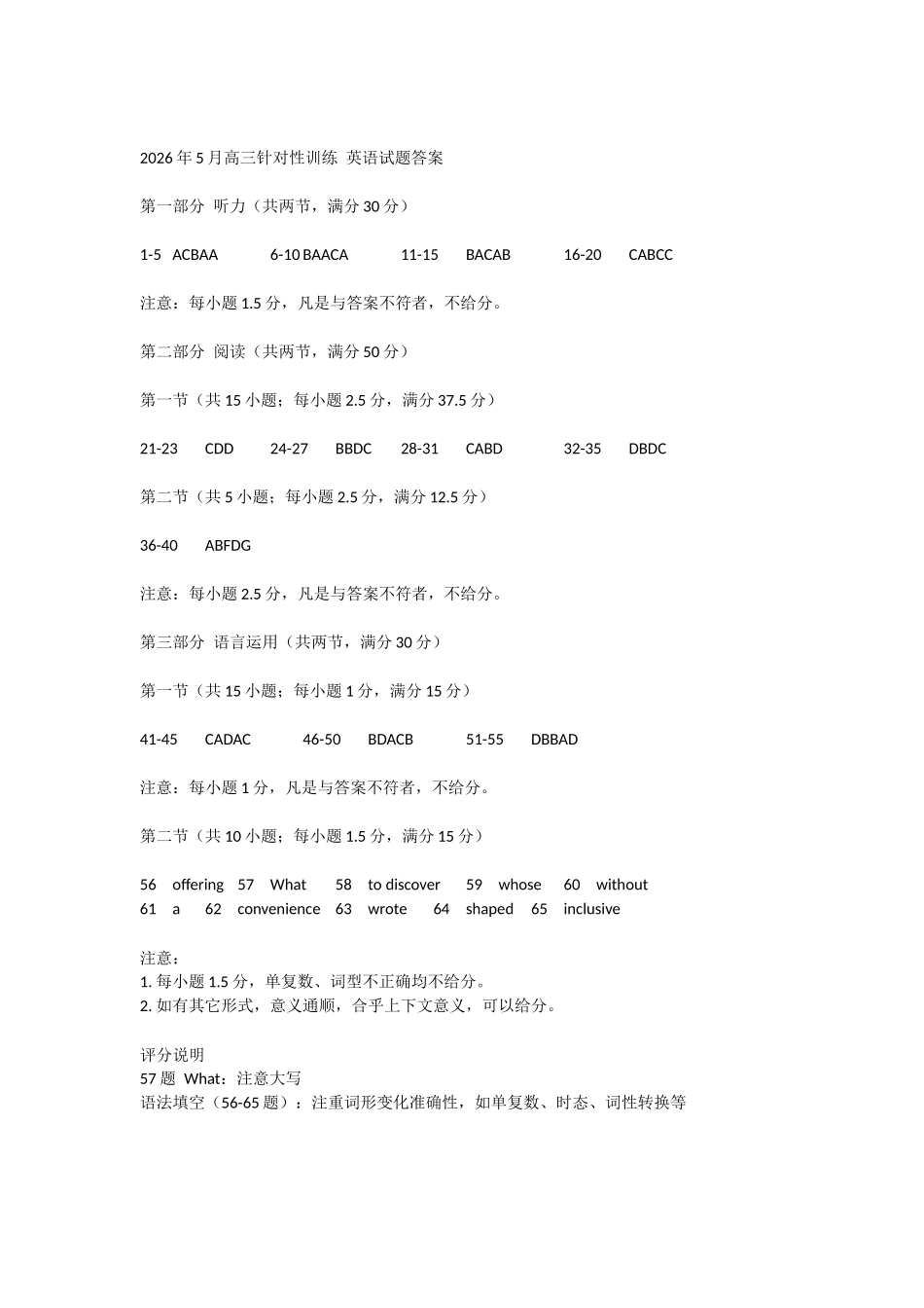 英语山东济南市2026届高三年级针对性训练(济南高三三模)(5.13-5.15).docx_第1页