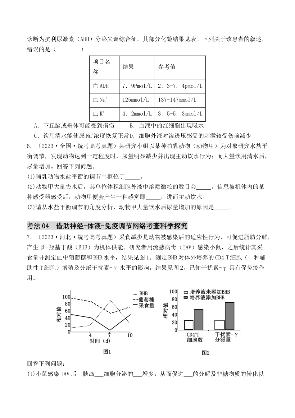 专题06 动物生命活动调节实验探究（原卷版）.docx_第3页