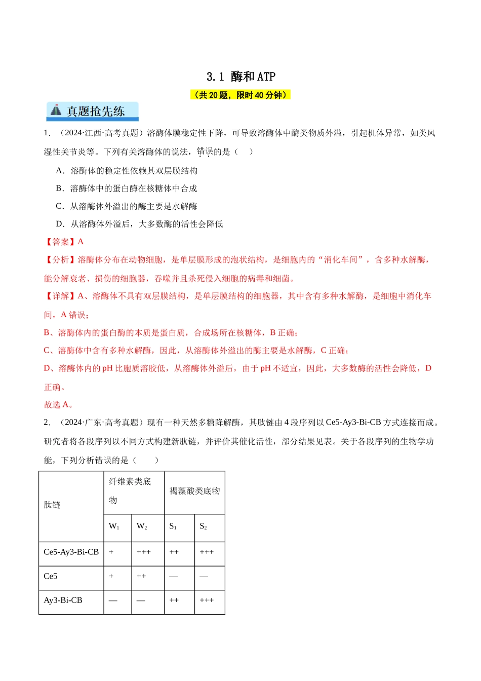 专题06 酶和ATP（教师版）.docx_第1页