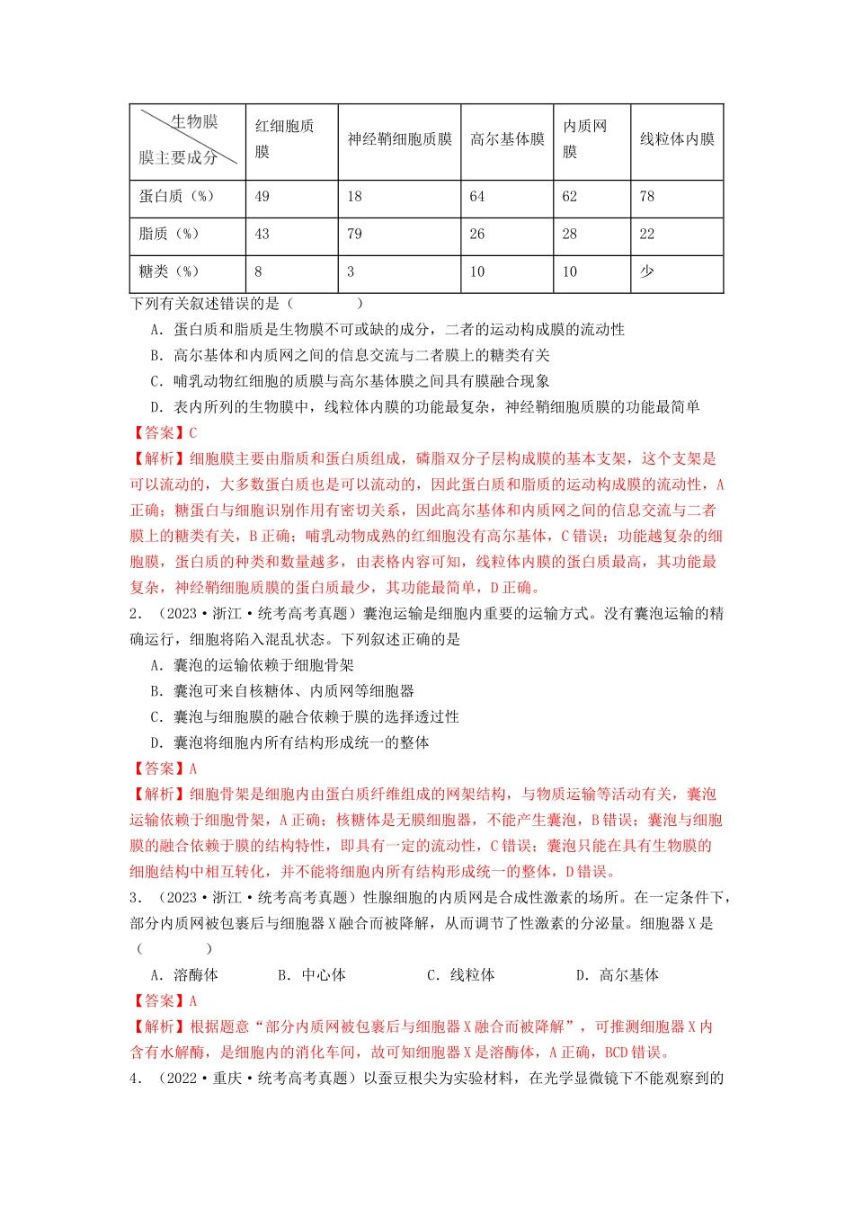专题06 细胞器（解析版） .docx_第2页