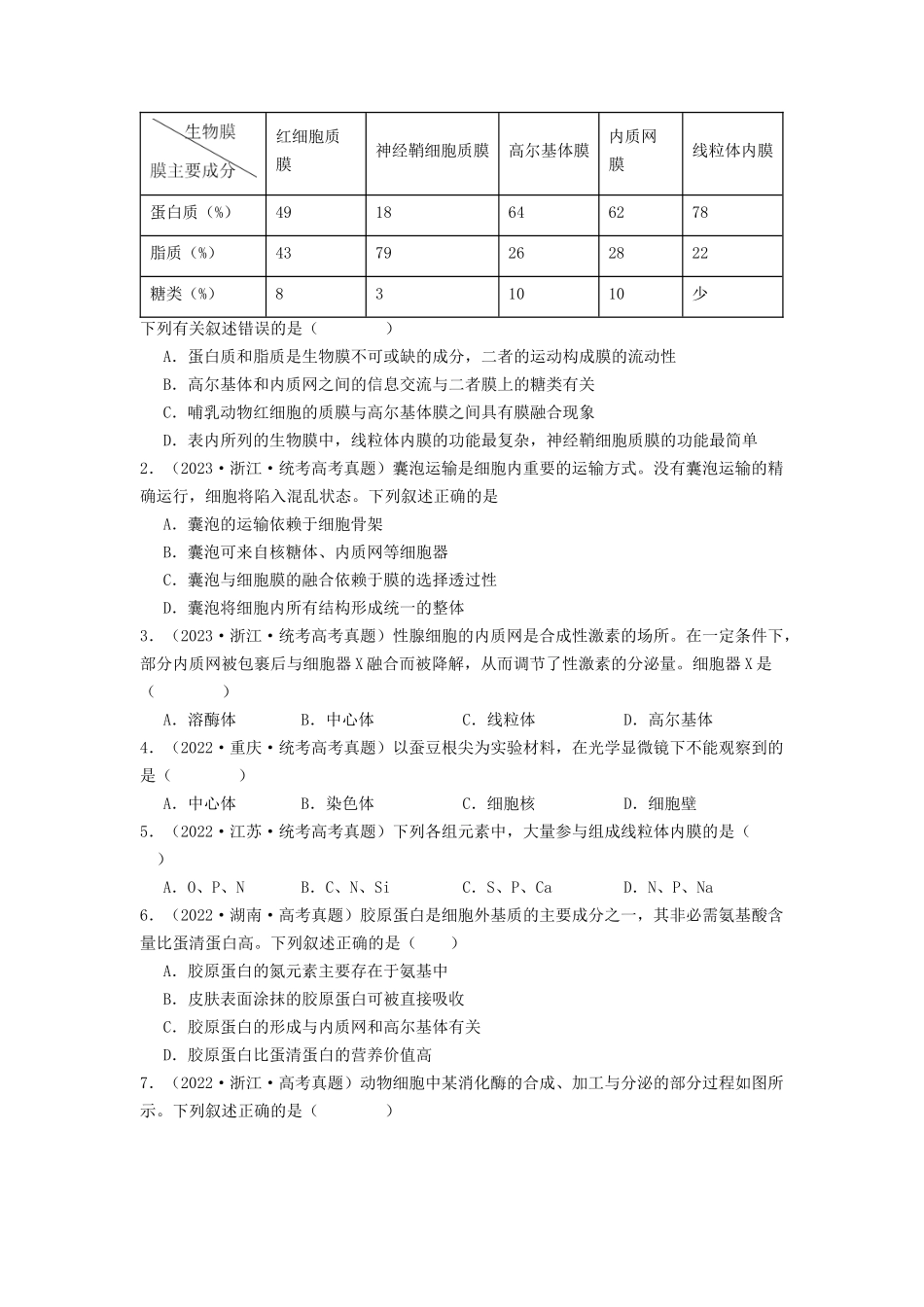 专题06 细胞器（原卷版）.docx_第2页