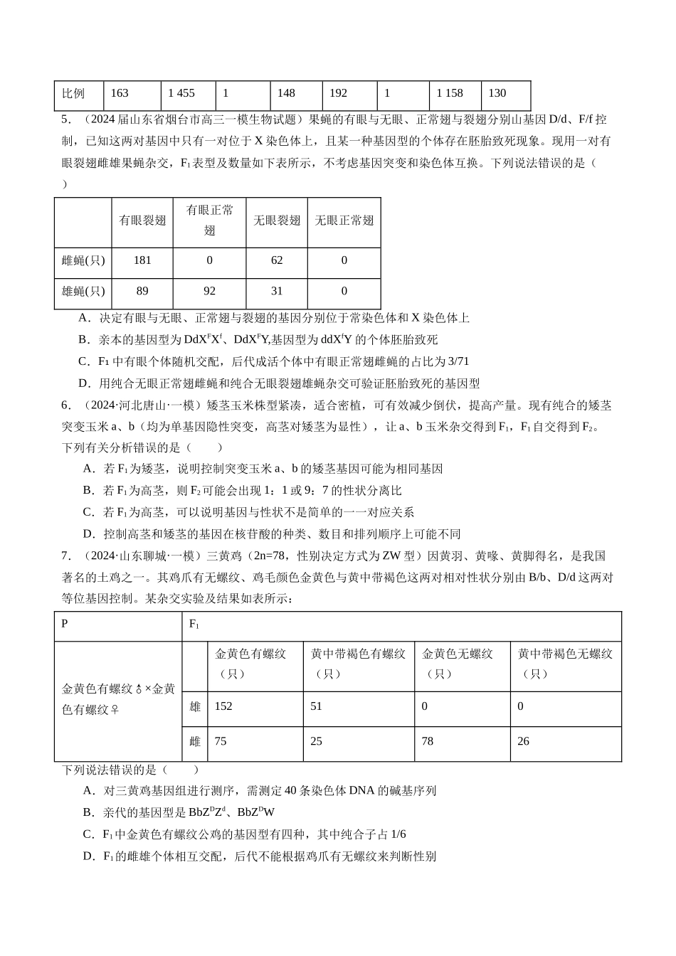 专题06 遗传规律和应用（原卷版）.docx_第3页