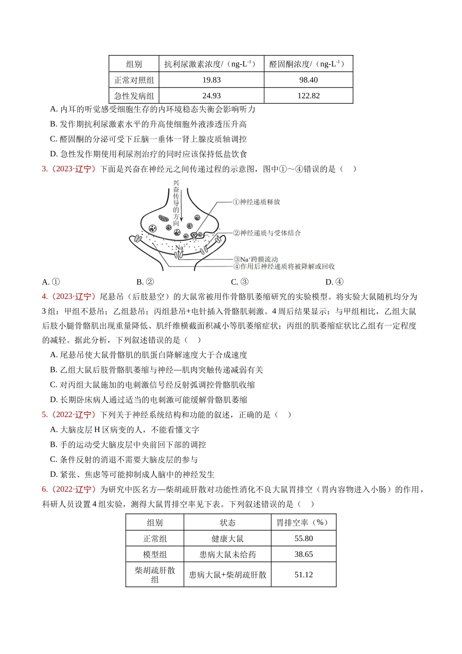 专题07 稳态与调节(学生版).docx_第2页