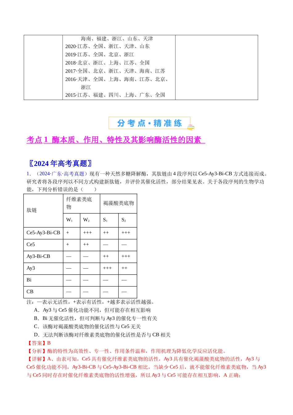 专题07 细胞代谢的综合-（全国通用） （解析版）.docx_第2页
