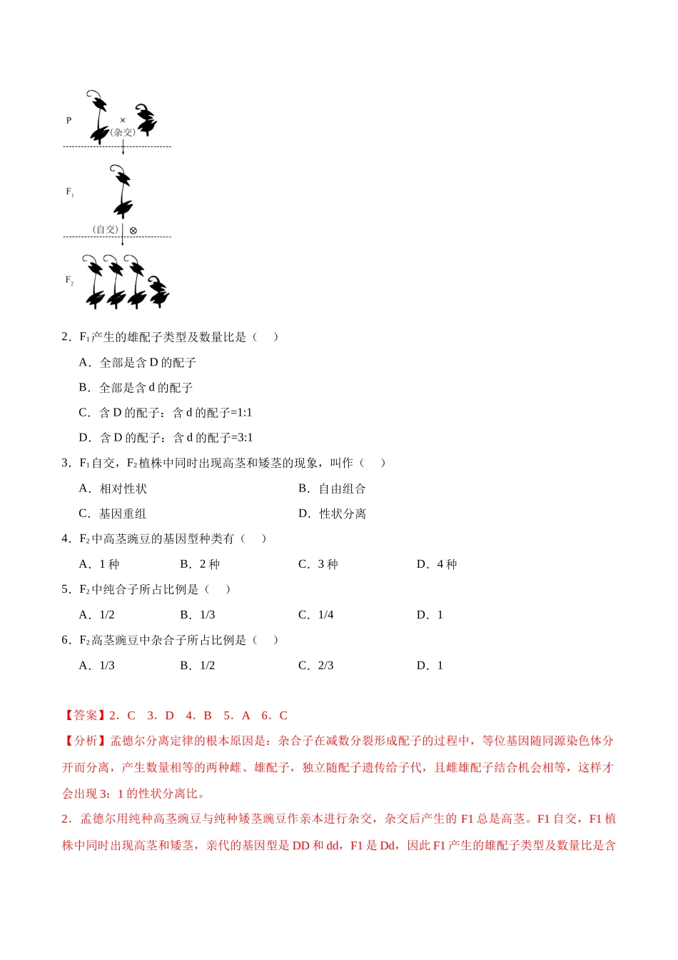 专题07 遗传因子的发现（教师版）.docx_第2页