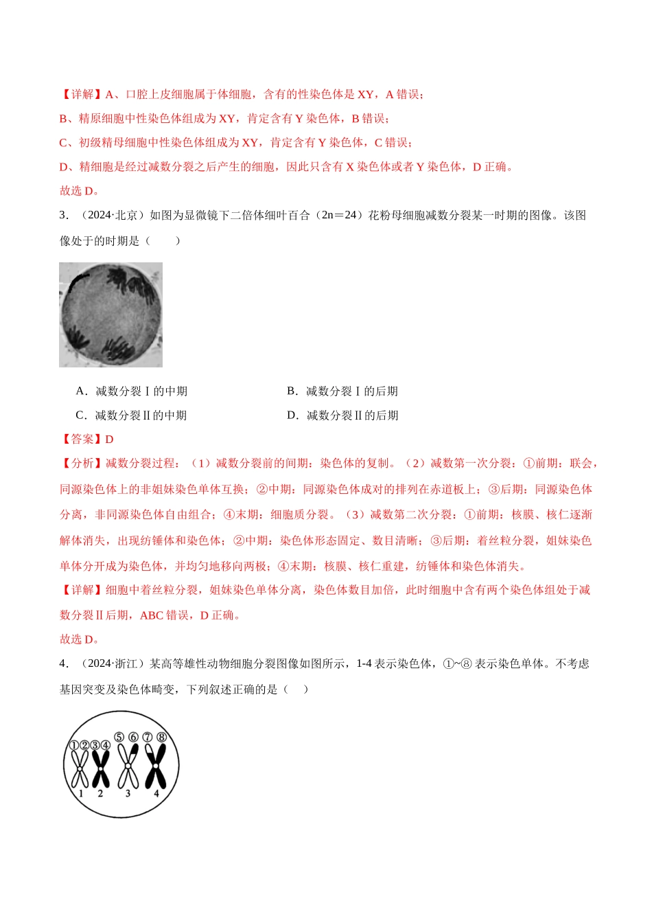 专题08 基因和染色体的关系（教师版）.docx_第2页