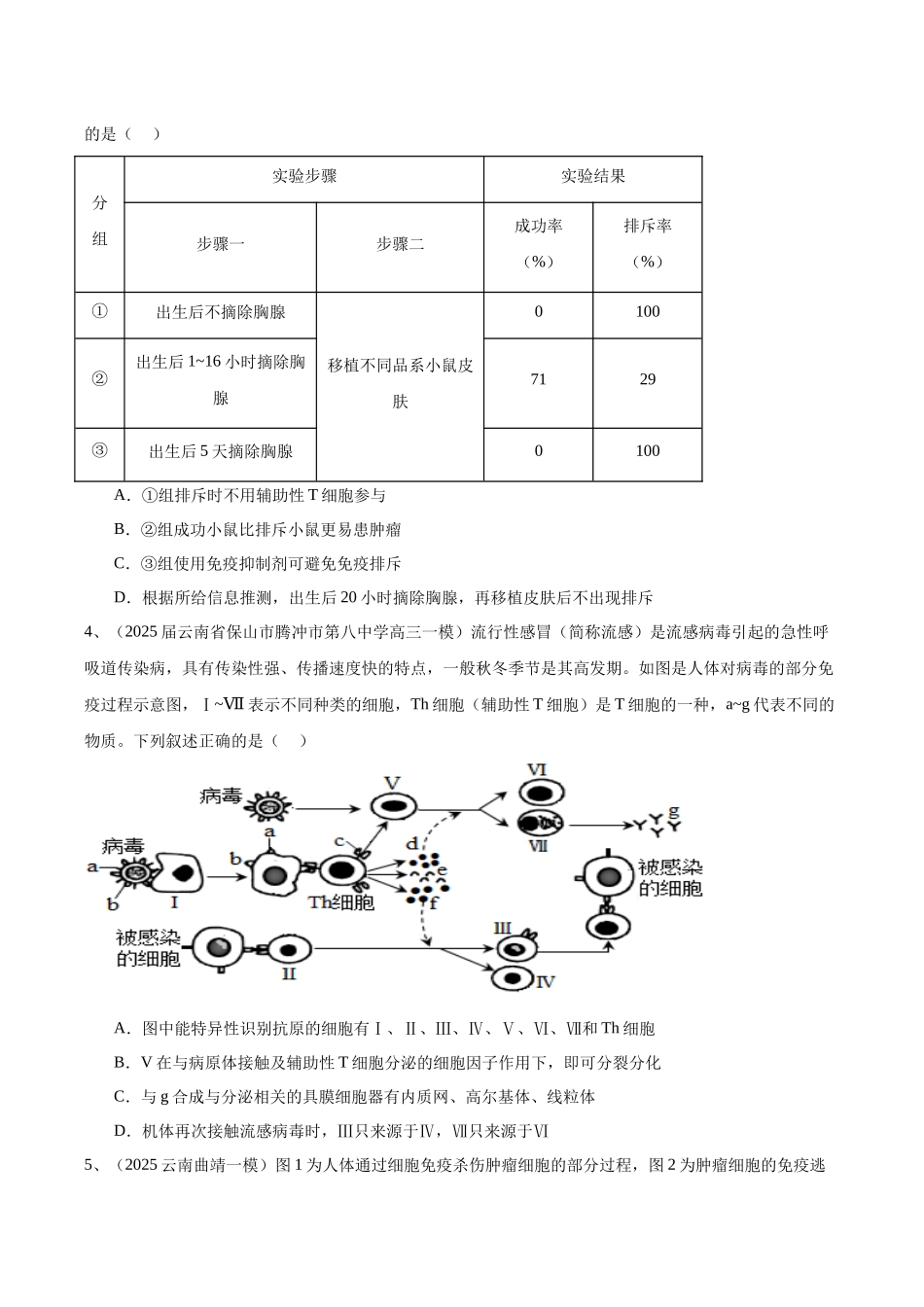 专题08 免疫调节与植物生命活动的调节(学生版).docx_第2页