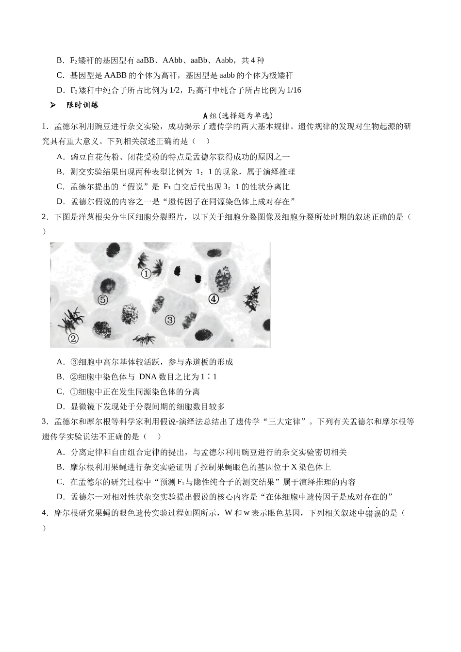 专题08 遗传与进化相关科学史(原卷版).docx_第2页