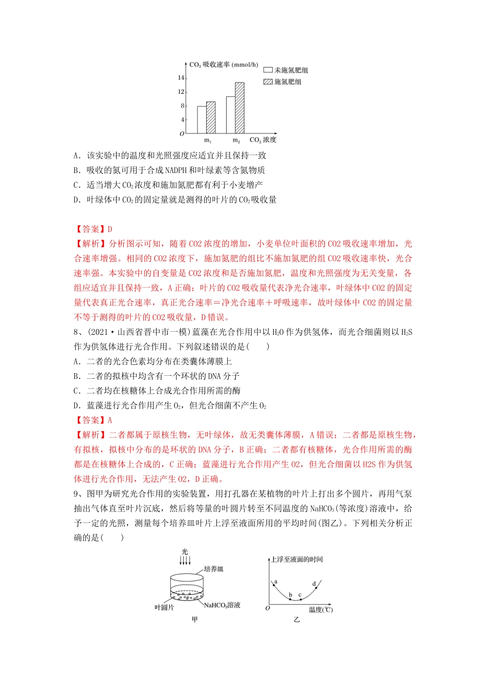 专题09 光合作用(精练)(解析版).docx_第3页