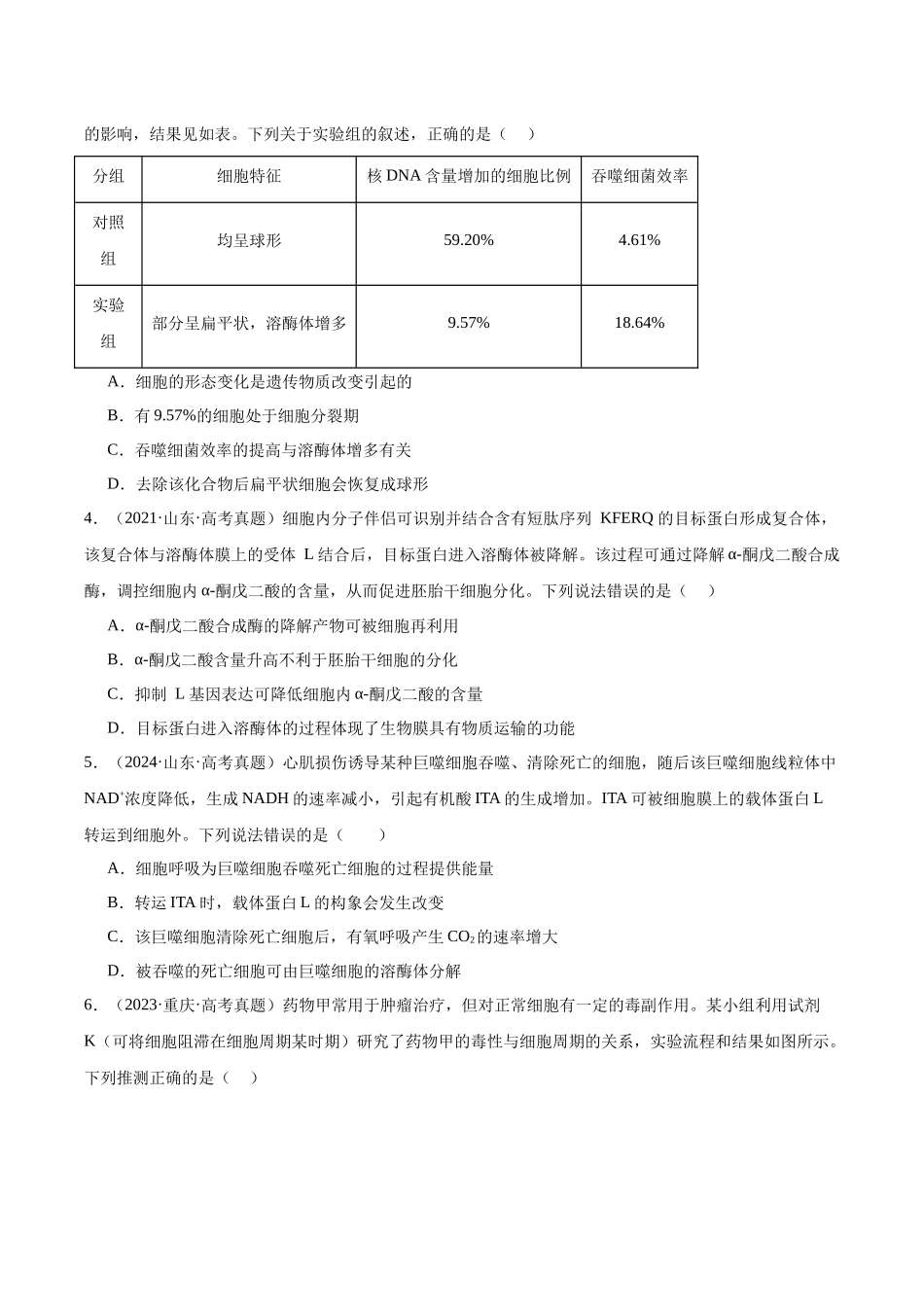 专题09 细胞的分化、衰老和死亡(学生版).docx_第2页