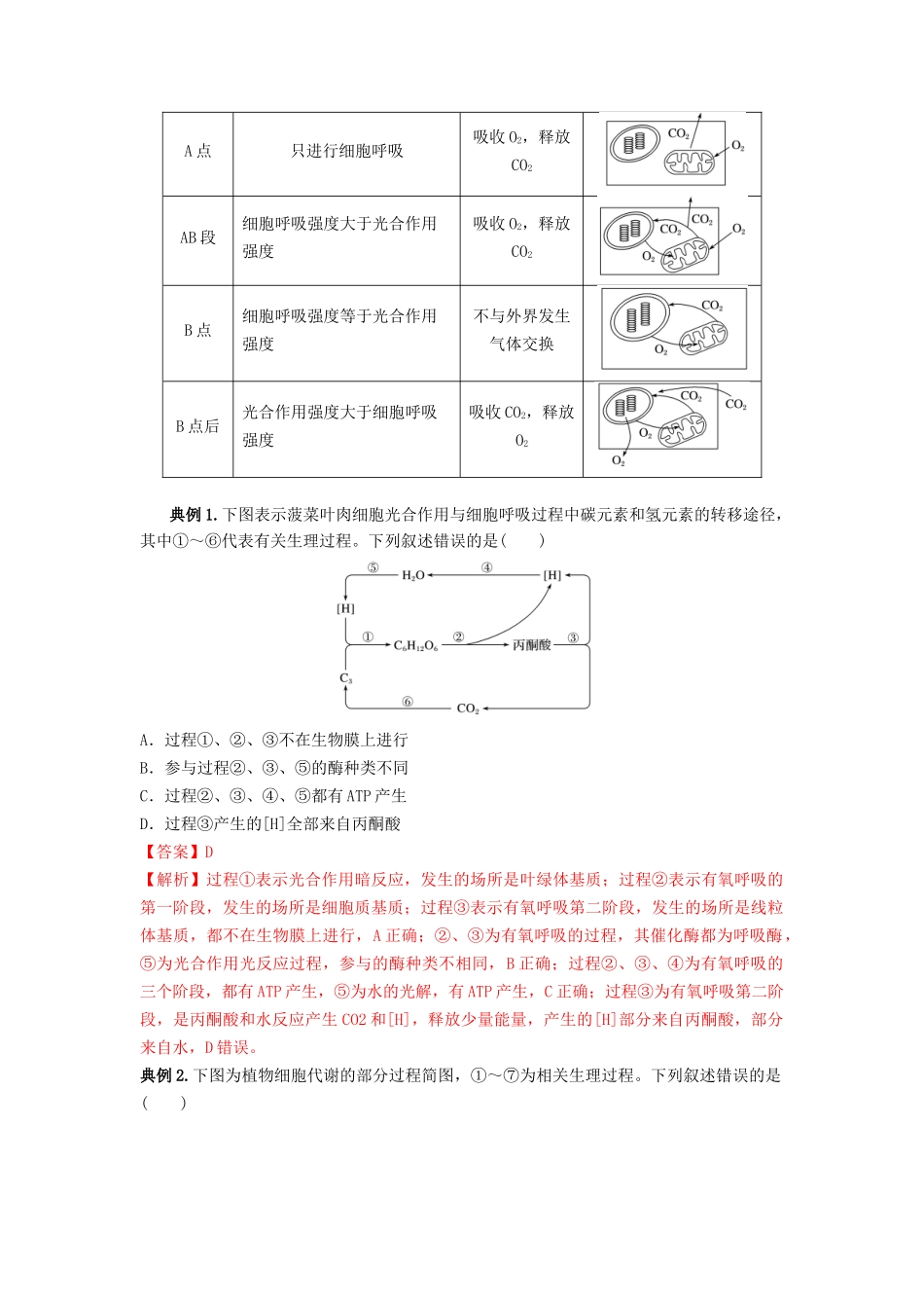专题10 光合作用与细胞呼吸的综合应用（串讲）（解析版）.docx_第2页