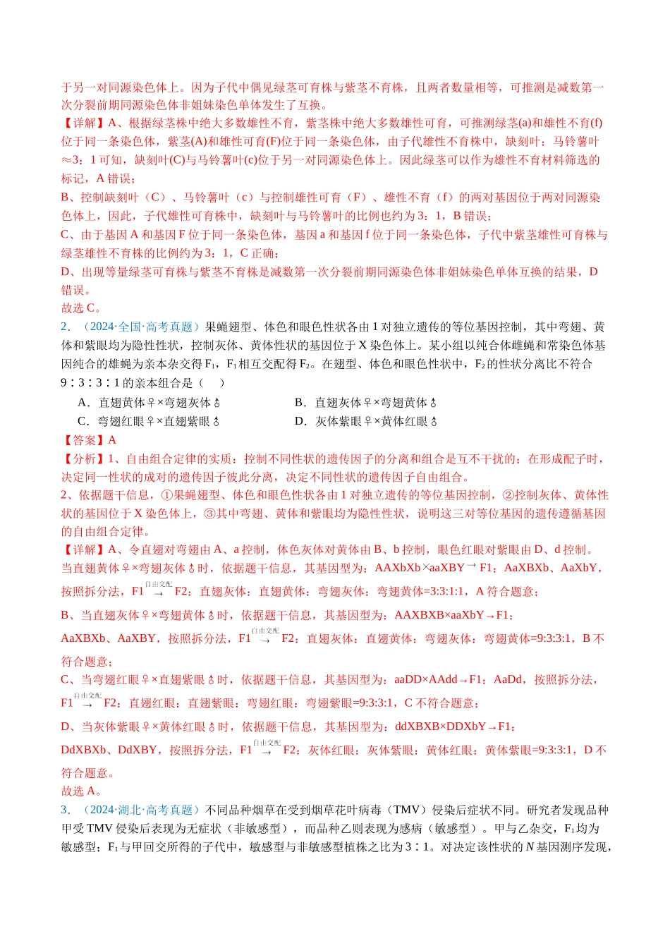 专题10 基因的自由组合定律（解析版）.docx_第2页