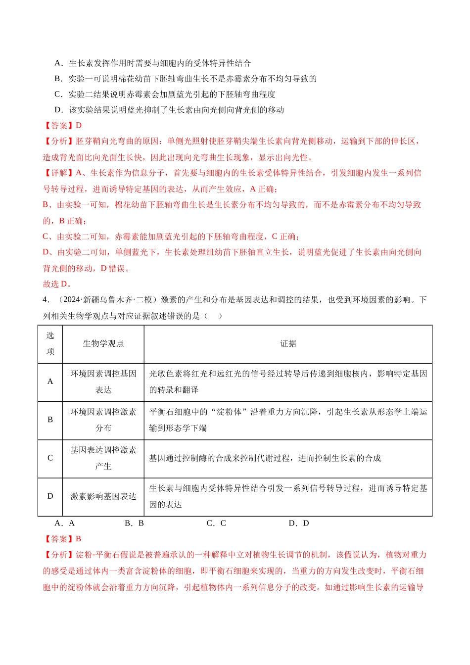 专题10 植物生命活动的调节（解析版）.docx_第3页