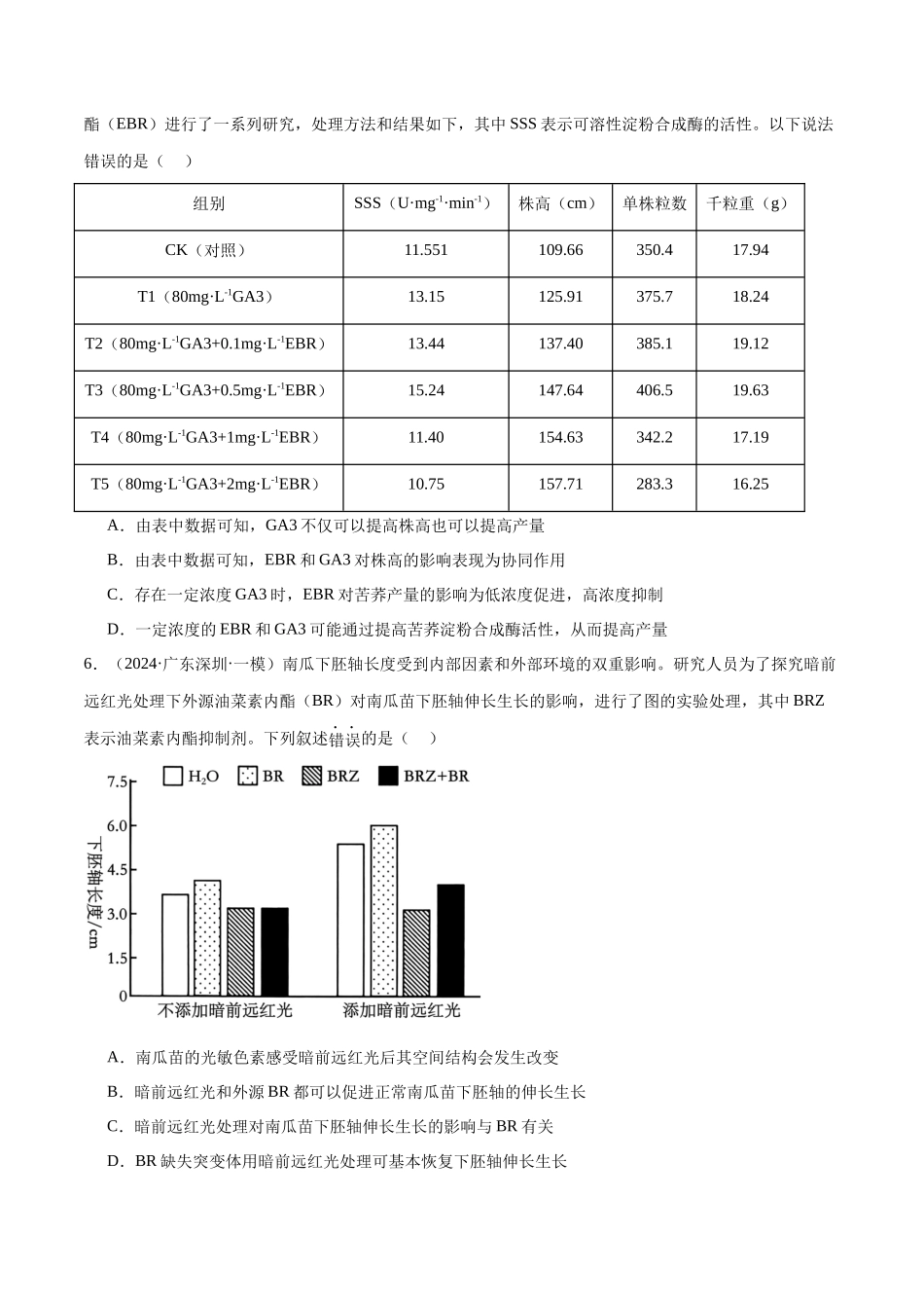 专题10 植物生命活动的调节（原卷版）.docx_第3页