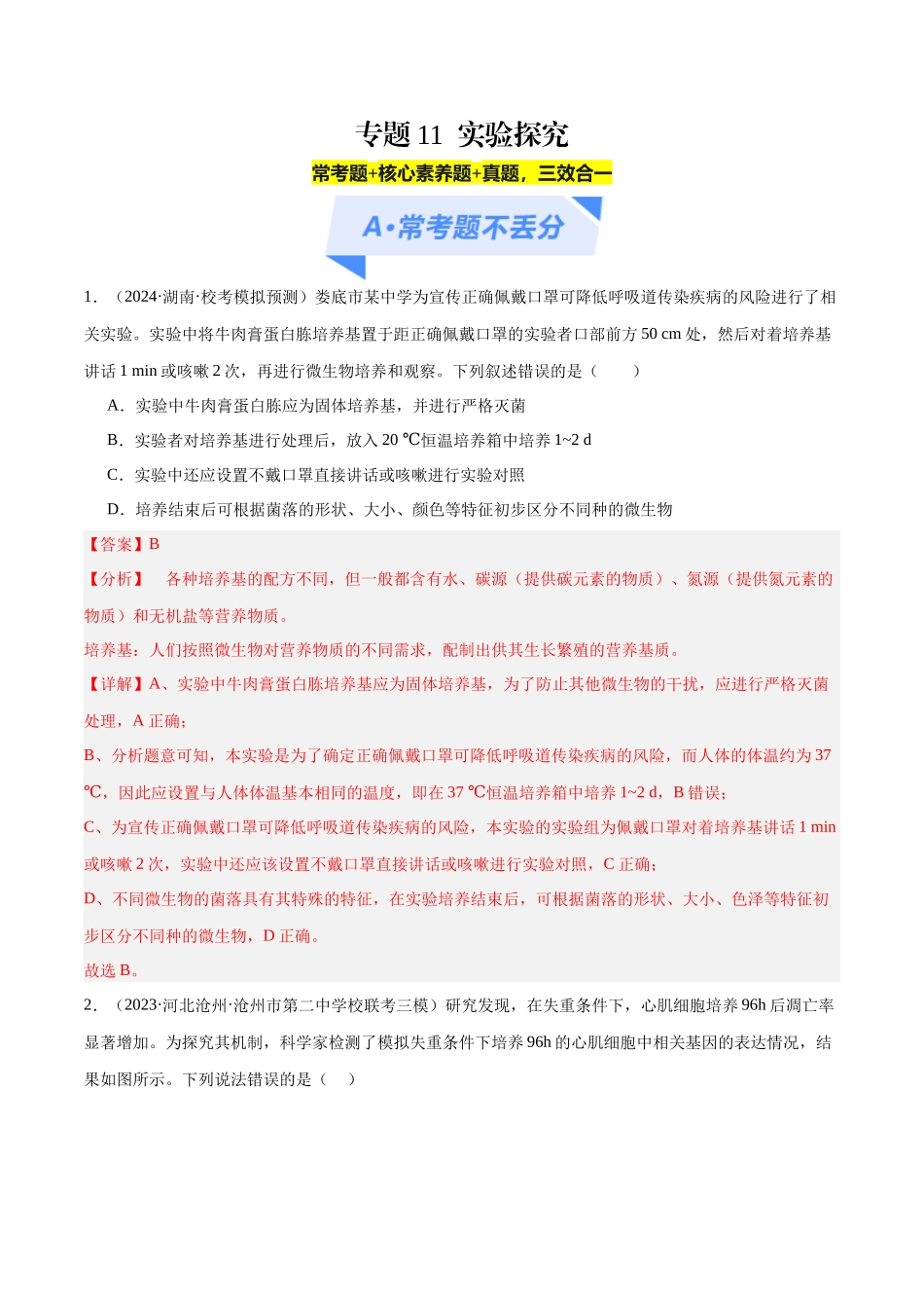专题11 实验探究(分层练)(解析版).docx_第1页