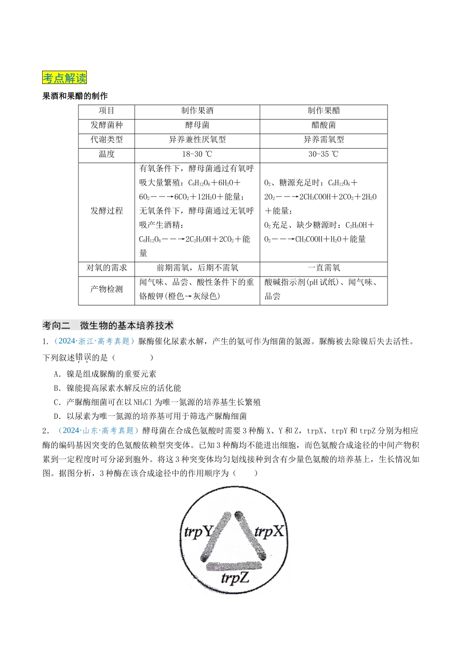 专题11 微生物培养和细胞工程(新高考通用)(学生版).docx_第3页