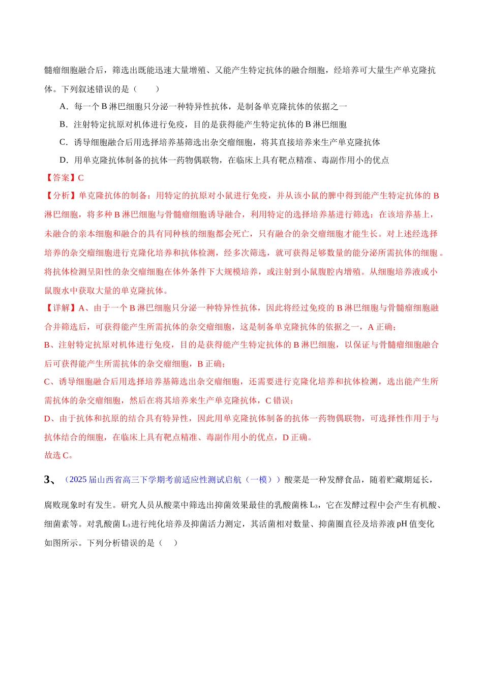 专题11 发酵工程和细胞工程（教师版） .docx_第2页